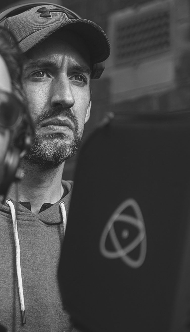 Cinematographer watching play back on a monitor